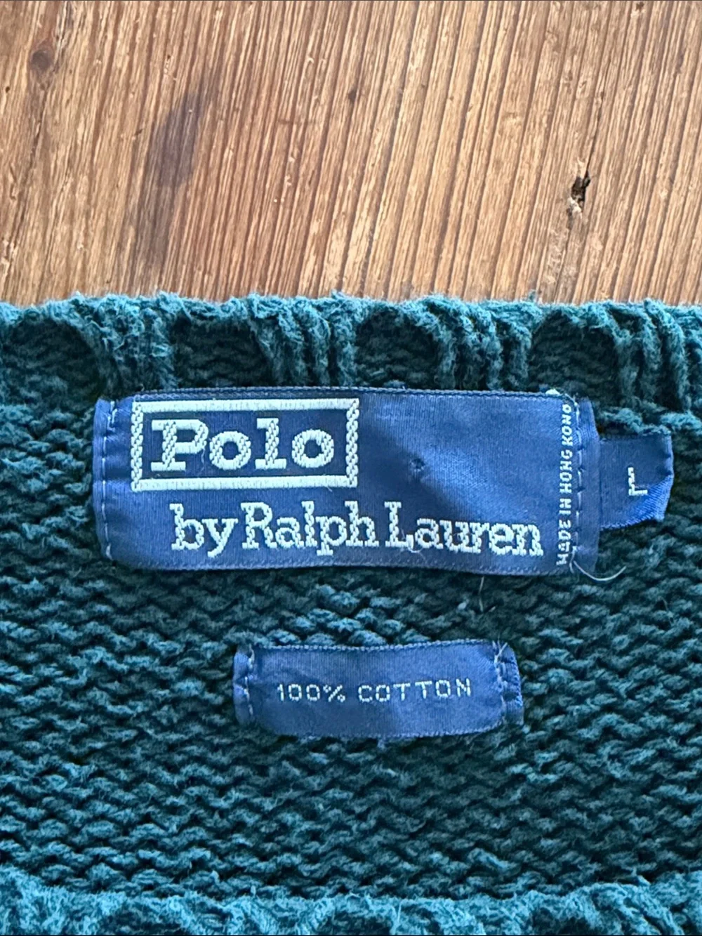 Polo Ralph Lauren Vintage Men’s Crewneck Sweater Deep Teal Cotton Logo L